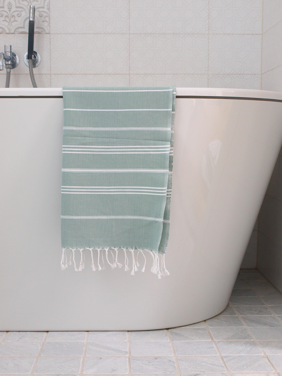 hammam towel grey-green/white